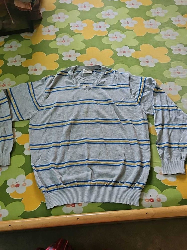 Striped V-Neck Sweater
