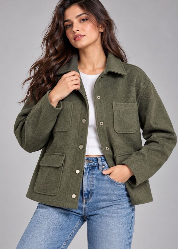 Reserved Olive Green Utility Jacket