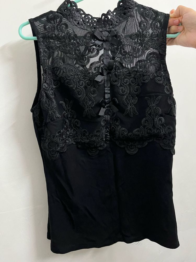 Elegant Black Lace Top