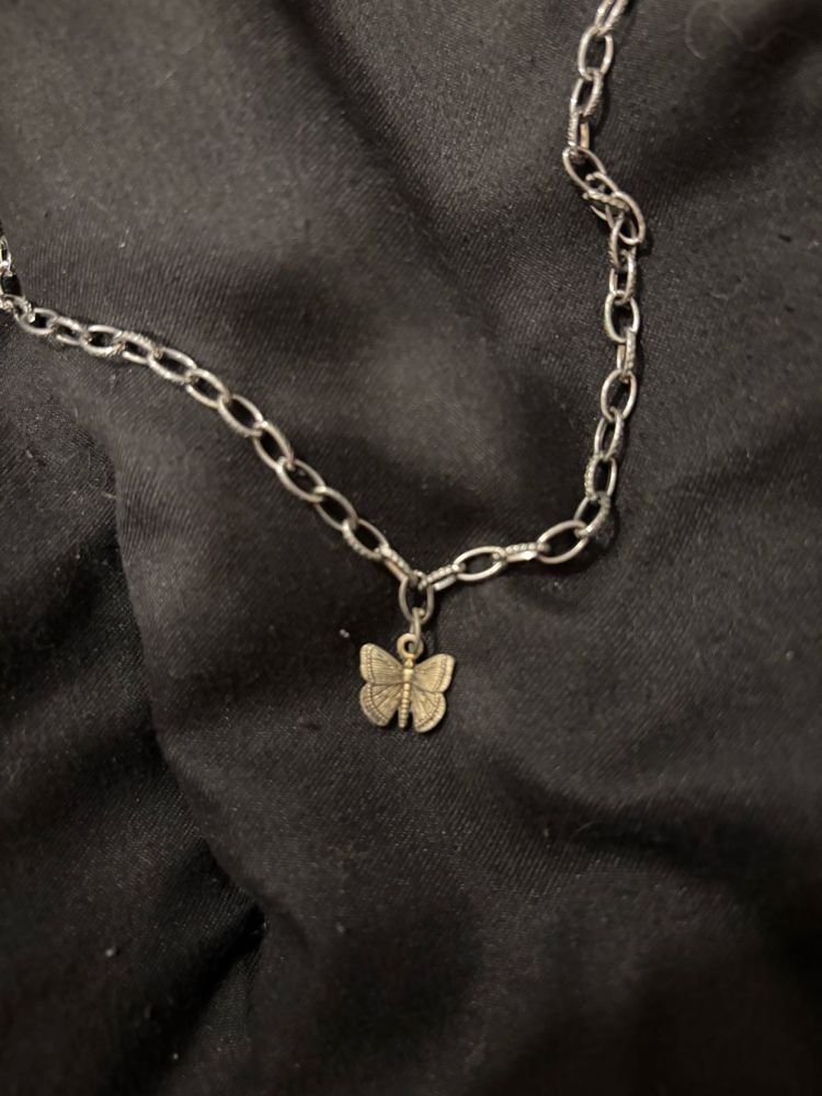 butterfly silver necklace