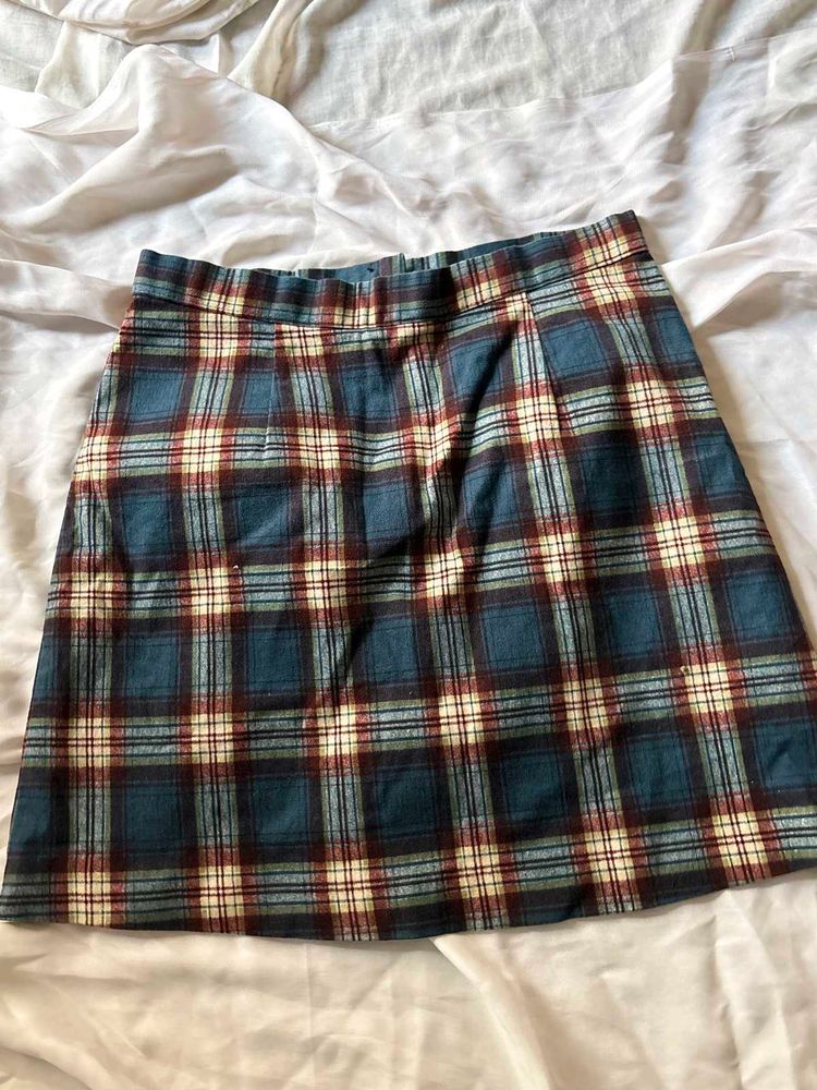 Vintage Plaid Mini Skirt