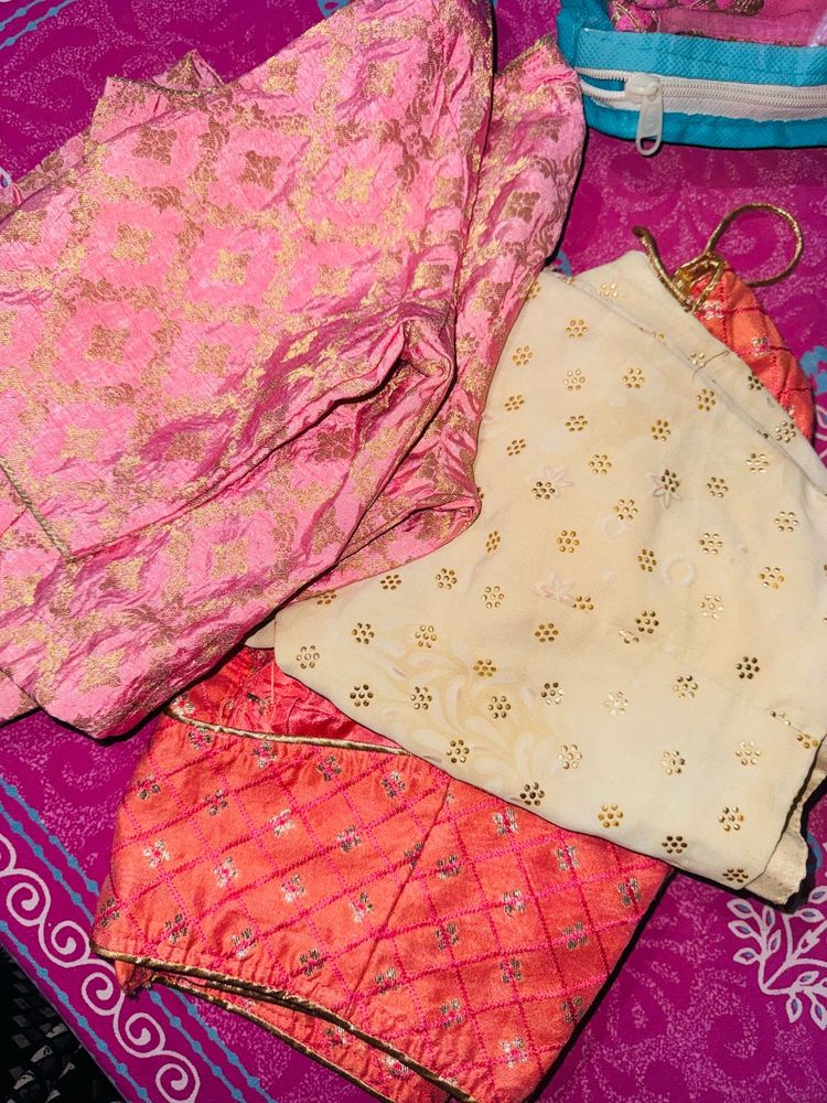 3 Beautiful Pink &amp; Orange Blouse Bundle