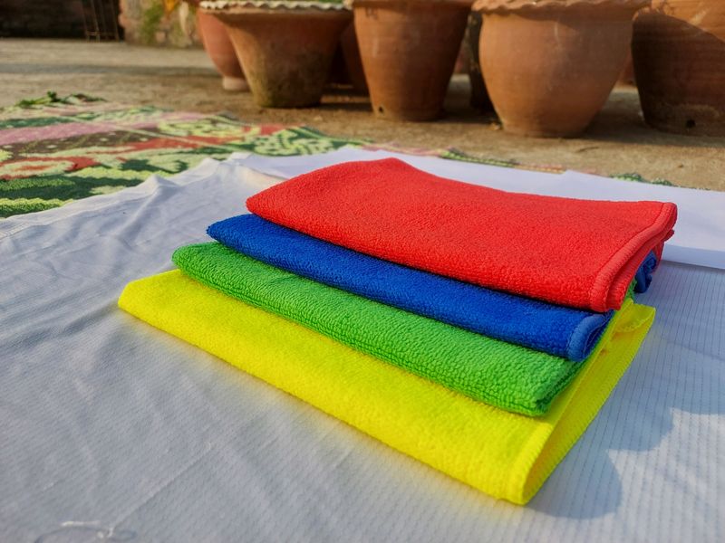 Microfiber Cleaning Towel 280 GSM 4 Pcs Multicolor