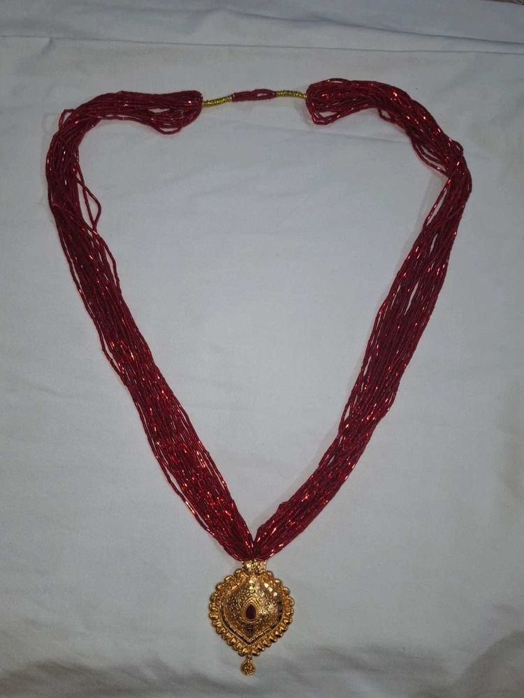 Traditional Red Beaded Necklace
