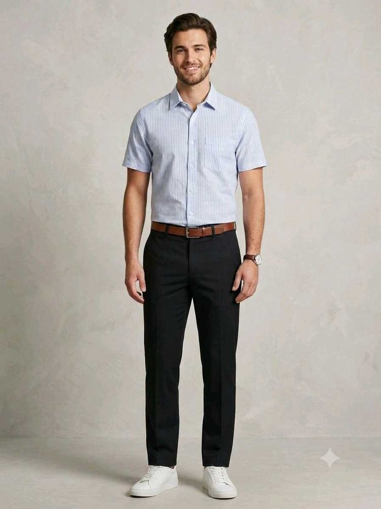 Men's Striped Short Sleeve Shirt