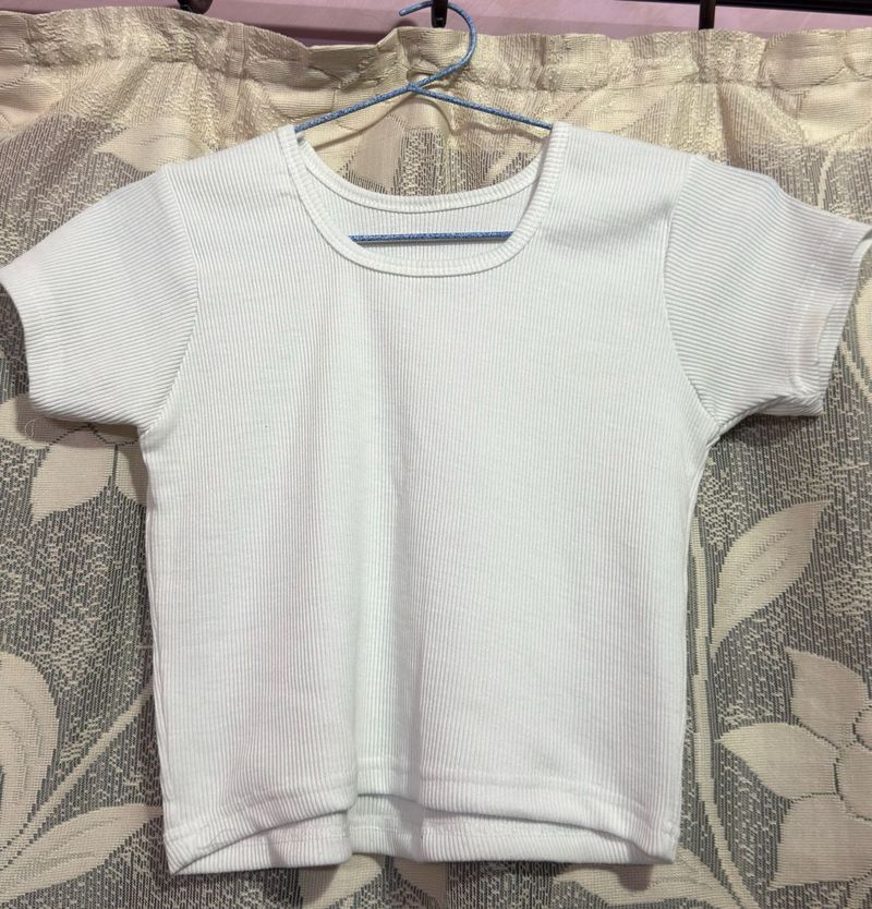 white crop top