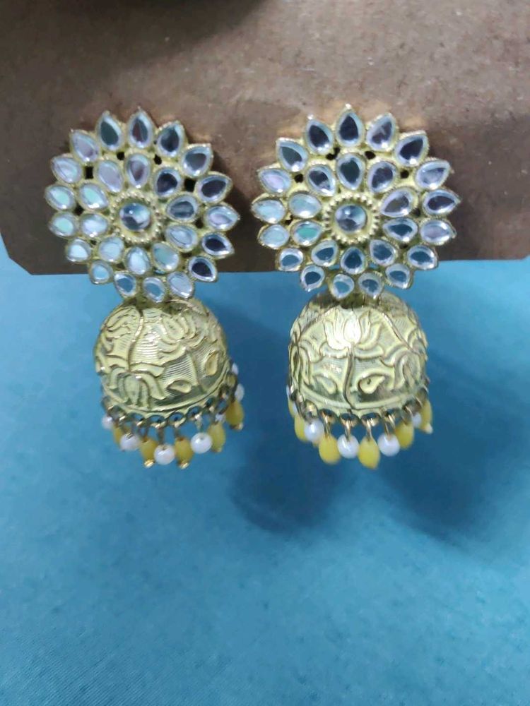 Golden Jhumka Earrings