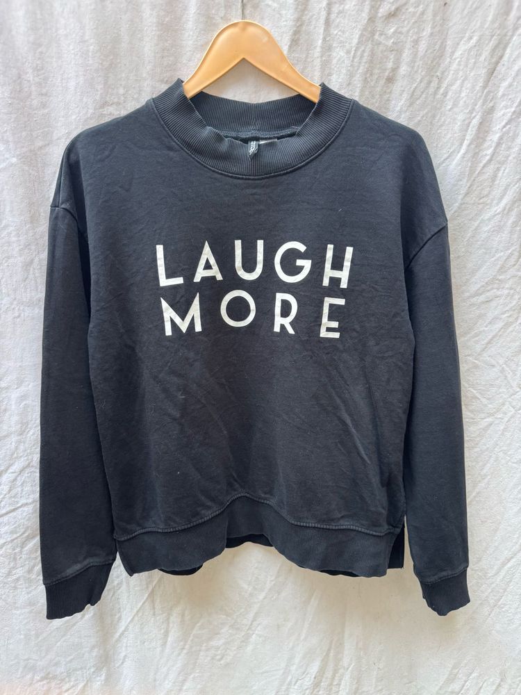 Laugh More Black Sweatshirt