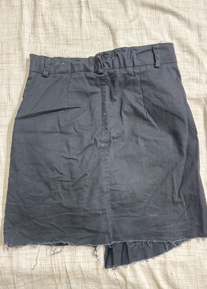 Black Denim Skirt