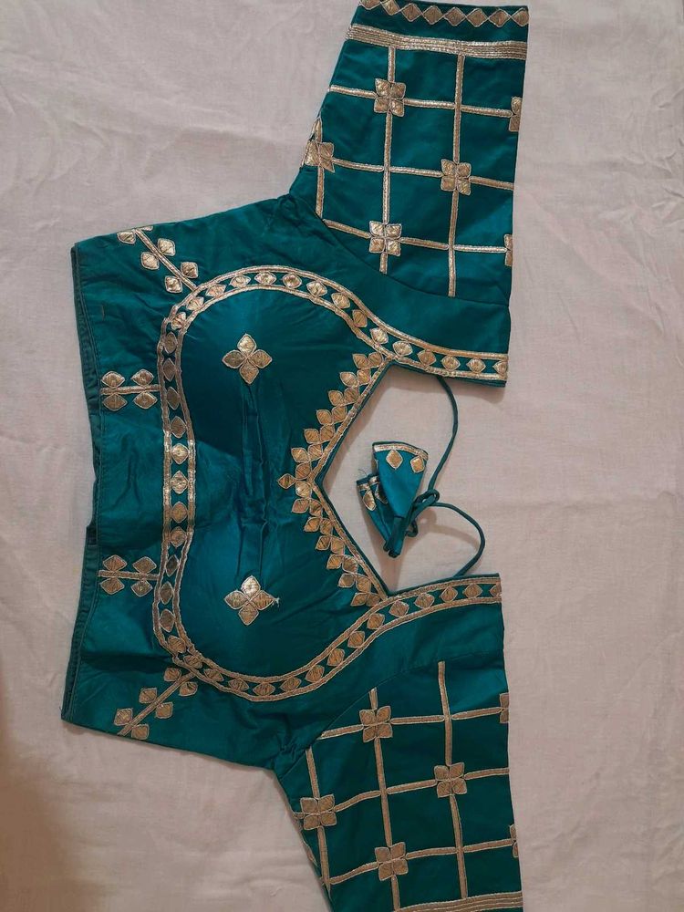 Stunning Teal Embroidered Blouse