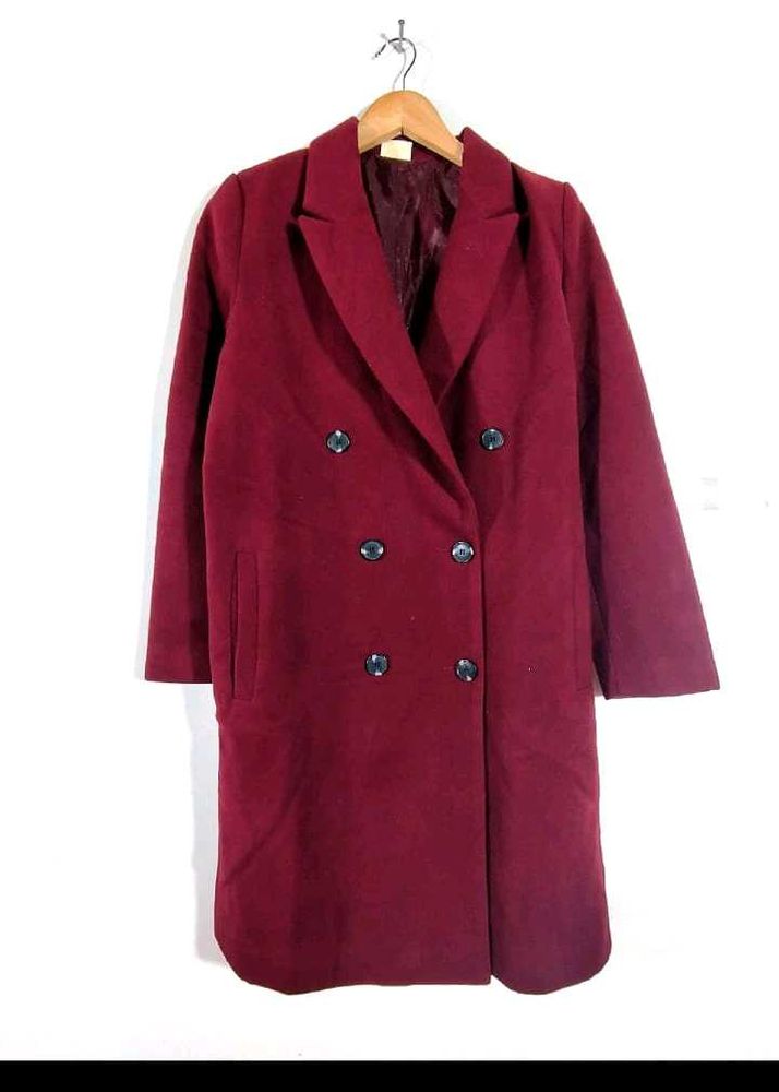 Burgundy Double Breasted Coat