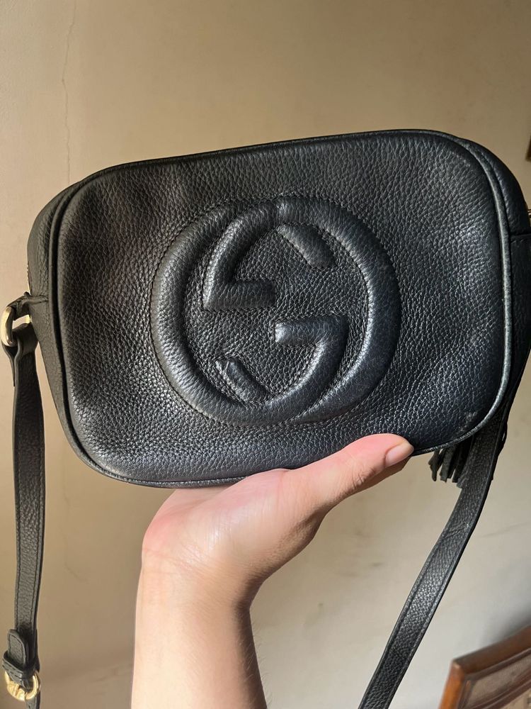Gucci black leather crossbody bag