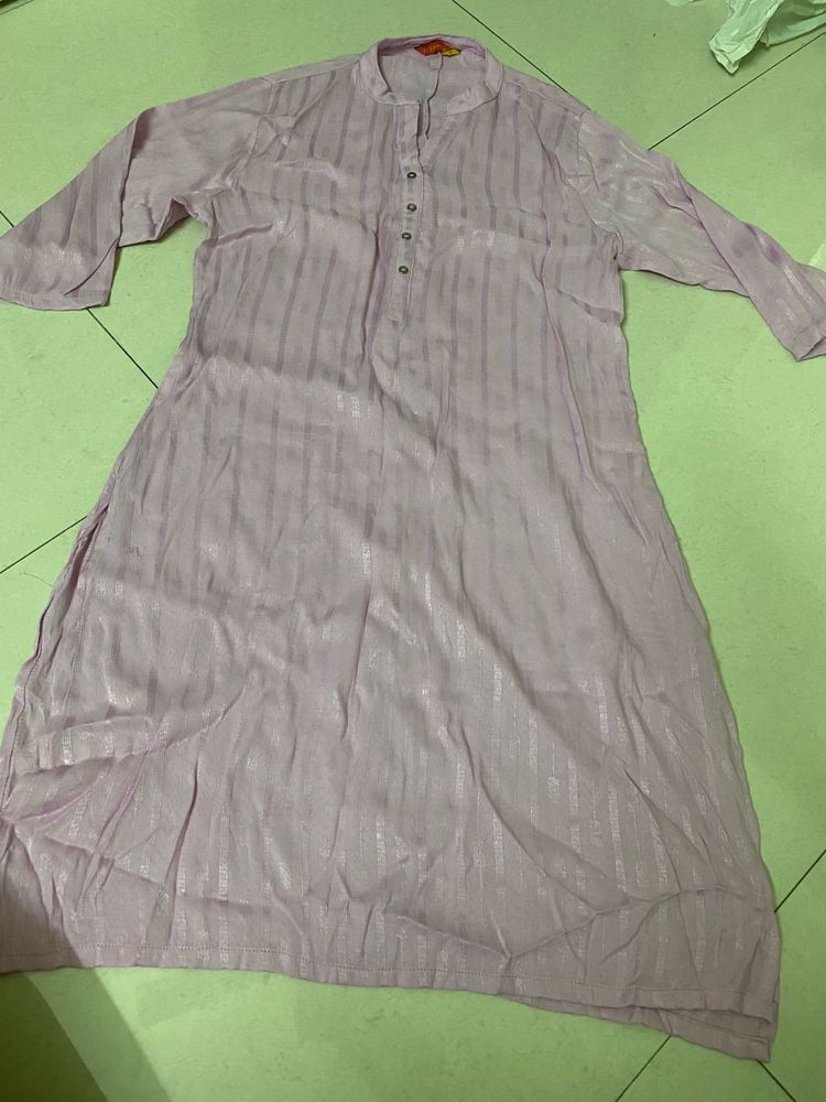 Elegant Light Pink Striped Kurta