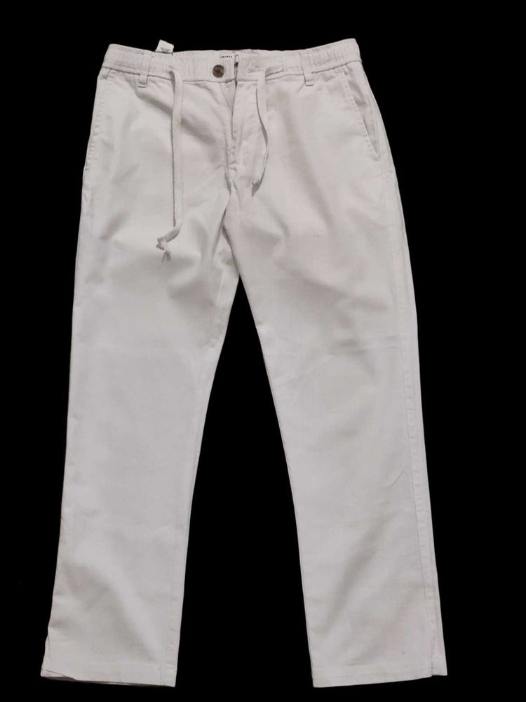 ZARA Comfortable White Drawstring Pants