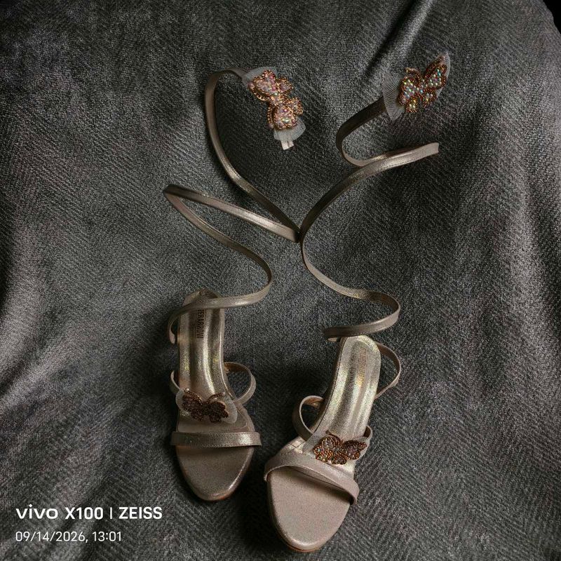 N. Sparkling Butterfly Ankle Strap Heels