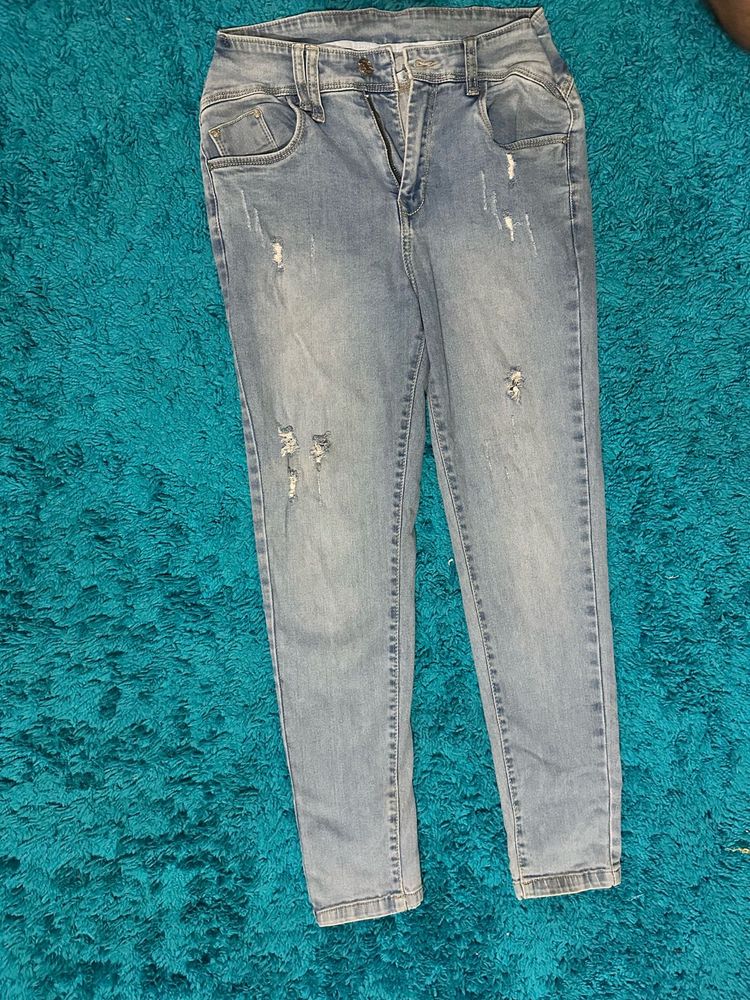 Light Wash Distressed Jeans