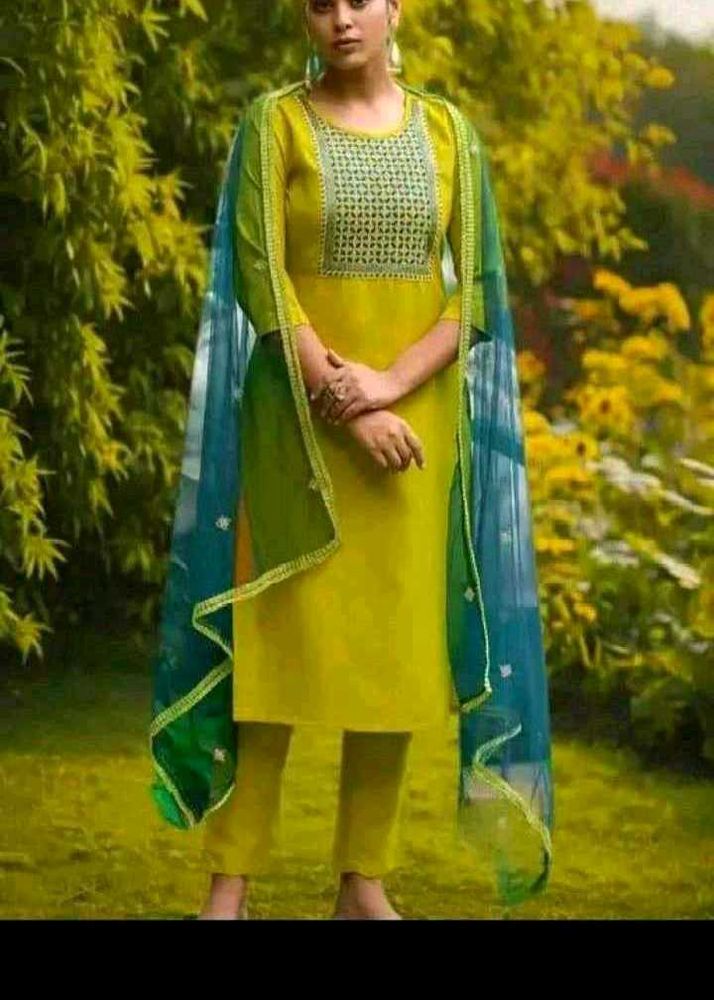 Elegant Yellow Kurta Set with Dupatta