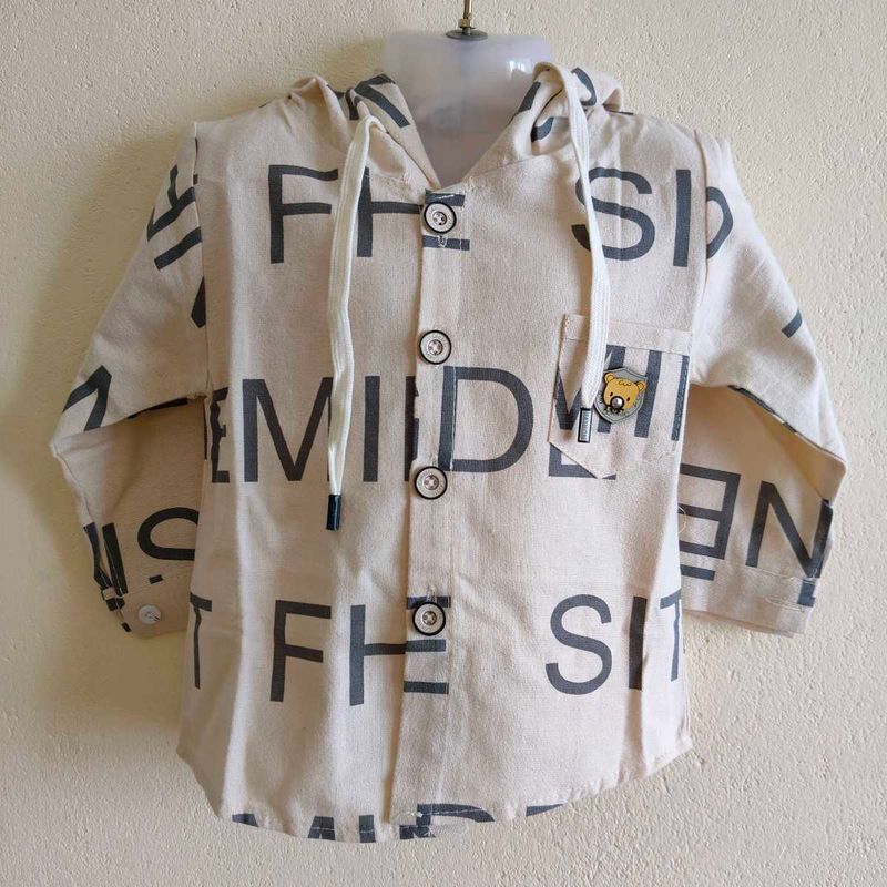 Stylish Hooded Letter Print Shirt