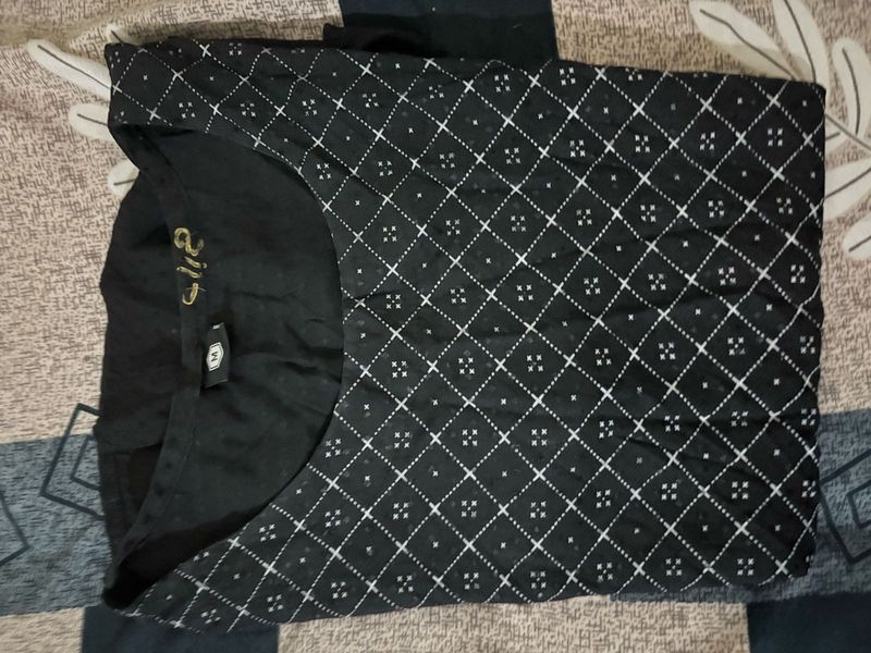 Elegant Black Printed Kurta