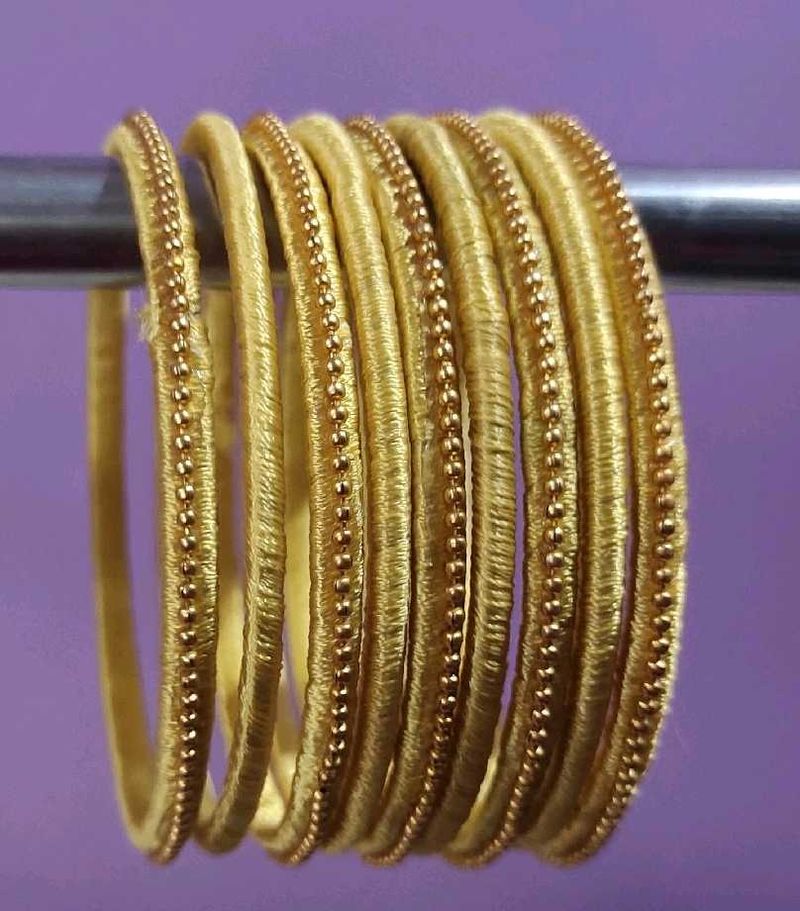 Gold Thread Bangles - Set of 8