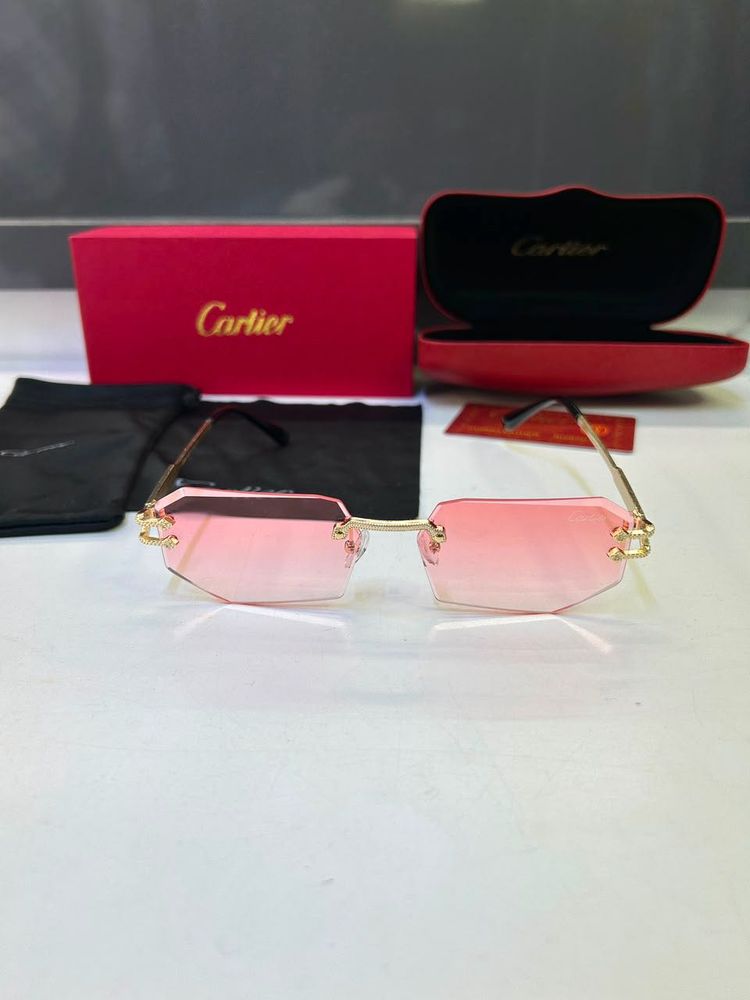 Cartier Rimless Pink Gradient Sunglasses