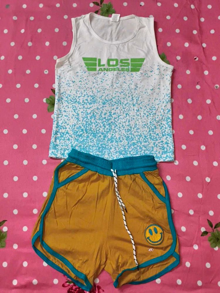 Cute LA Tank &amp; Smiley Shorts Set