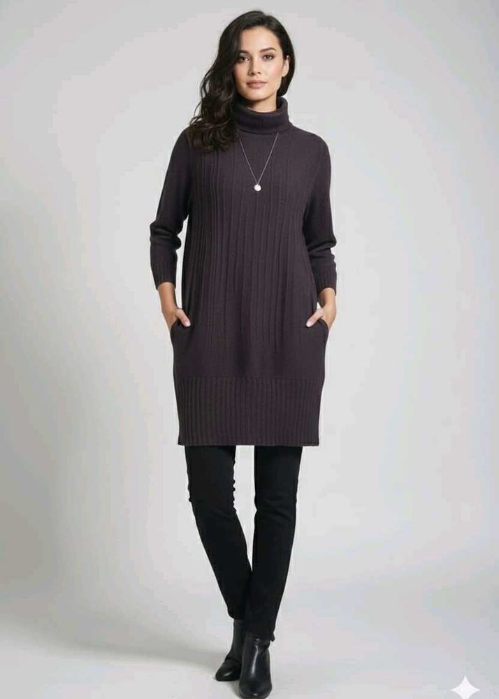 Elegant Turtleneck Sweater Dress