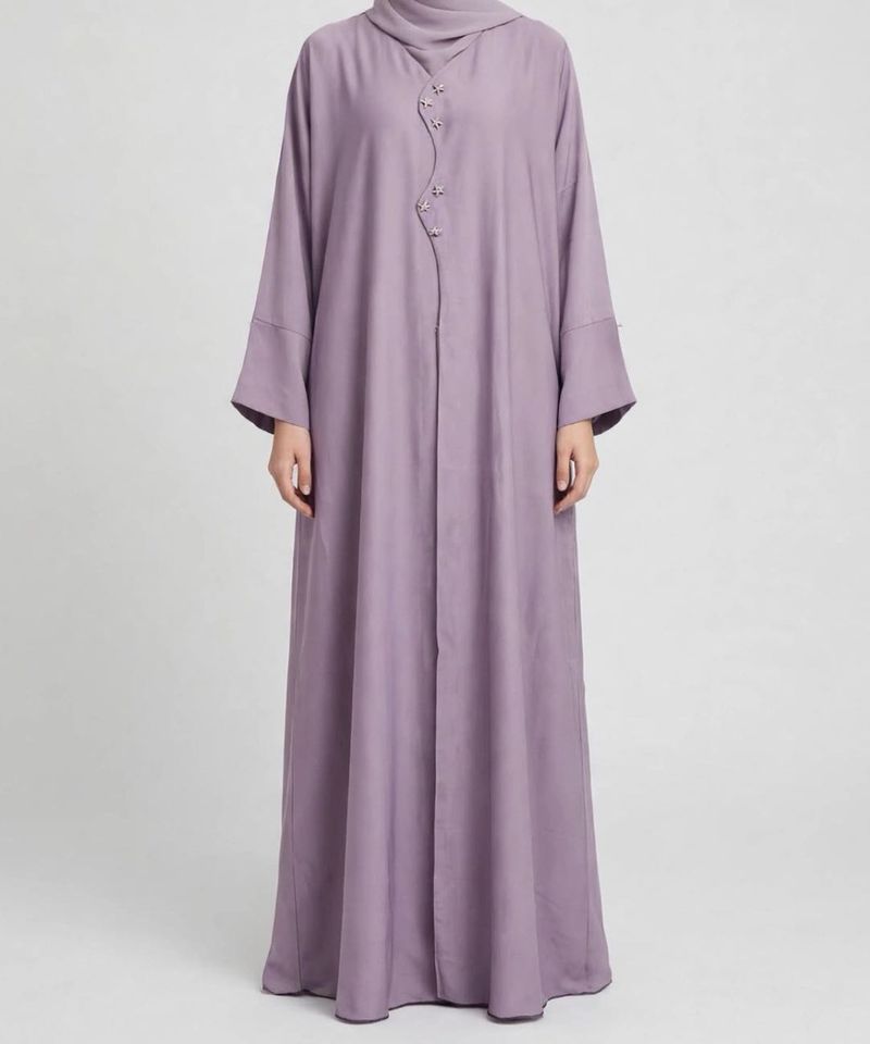 Elegant Purple Abaya with Embellishments