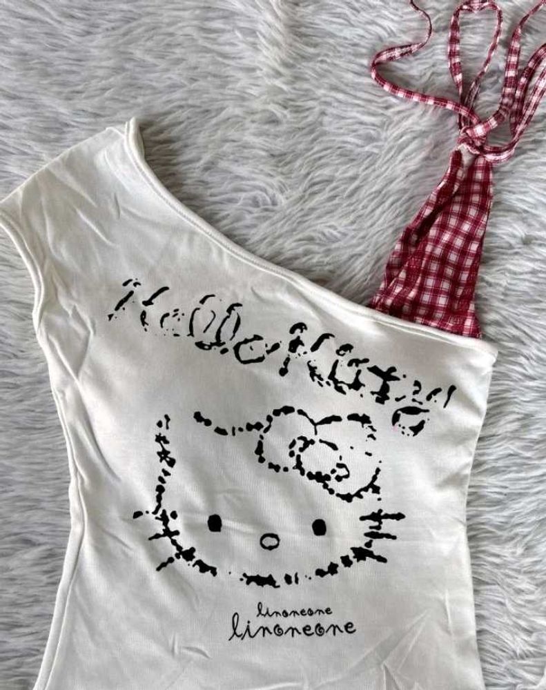 Cute Hello Kitty White Cropped Top