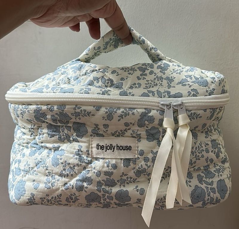 Quilted Floral Vanity Bag