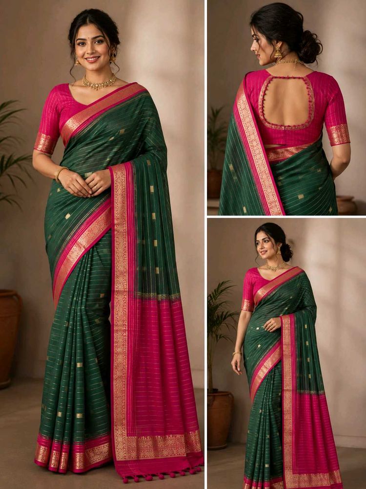 Crepe mysore Silk Saree and blouse