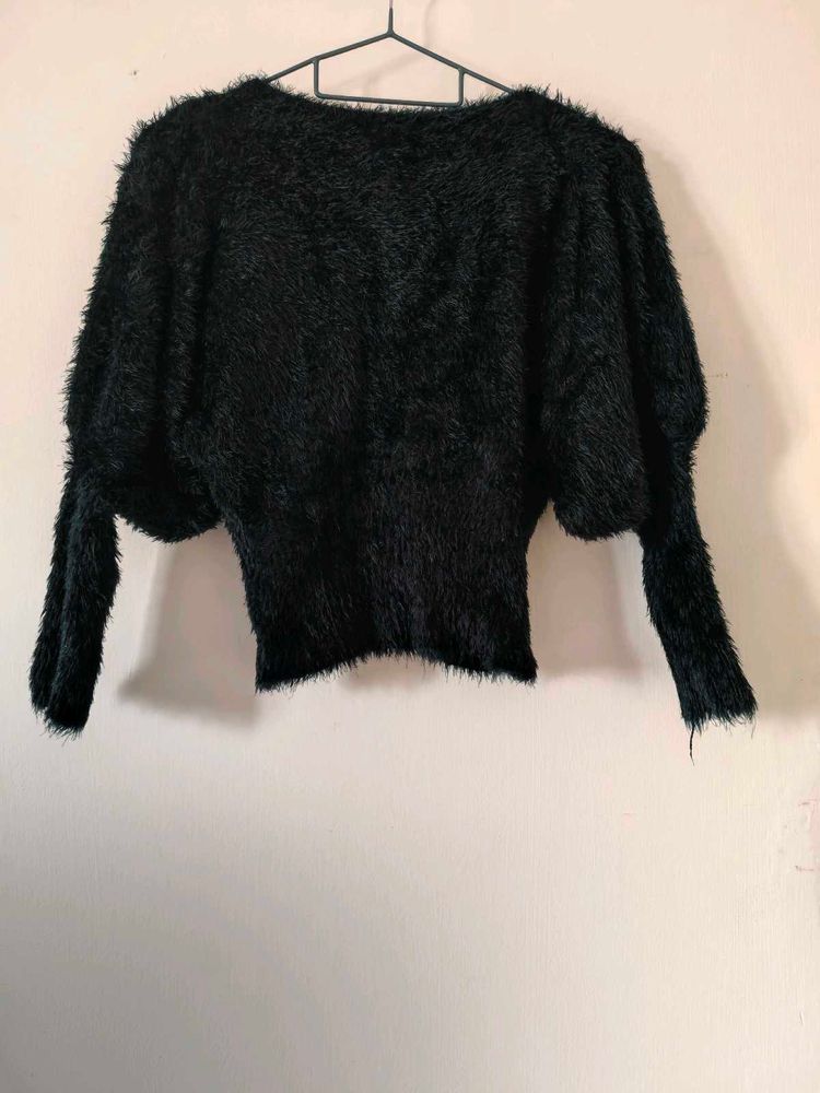 Cozy Black Fur Sweater