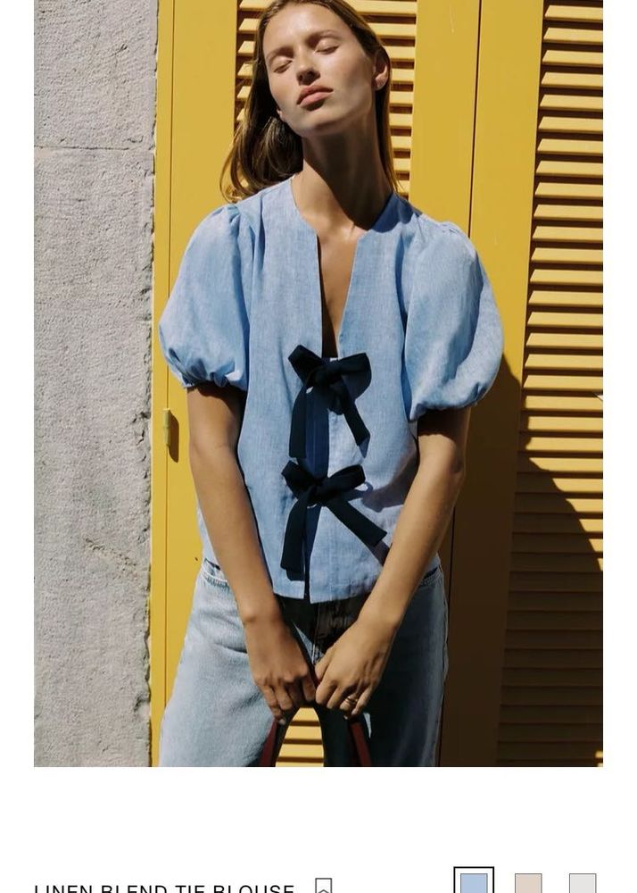 Linen Bow Blouse