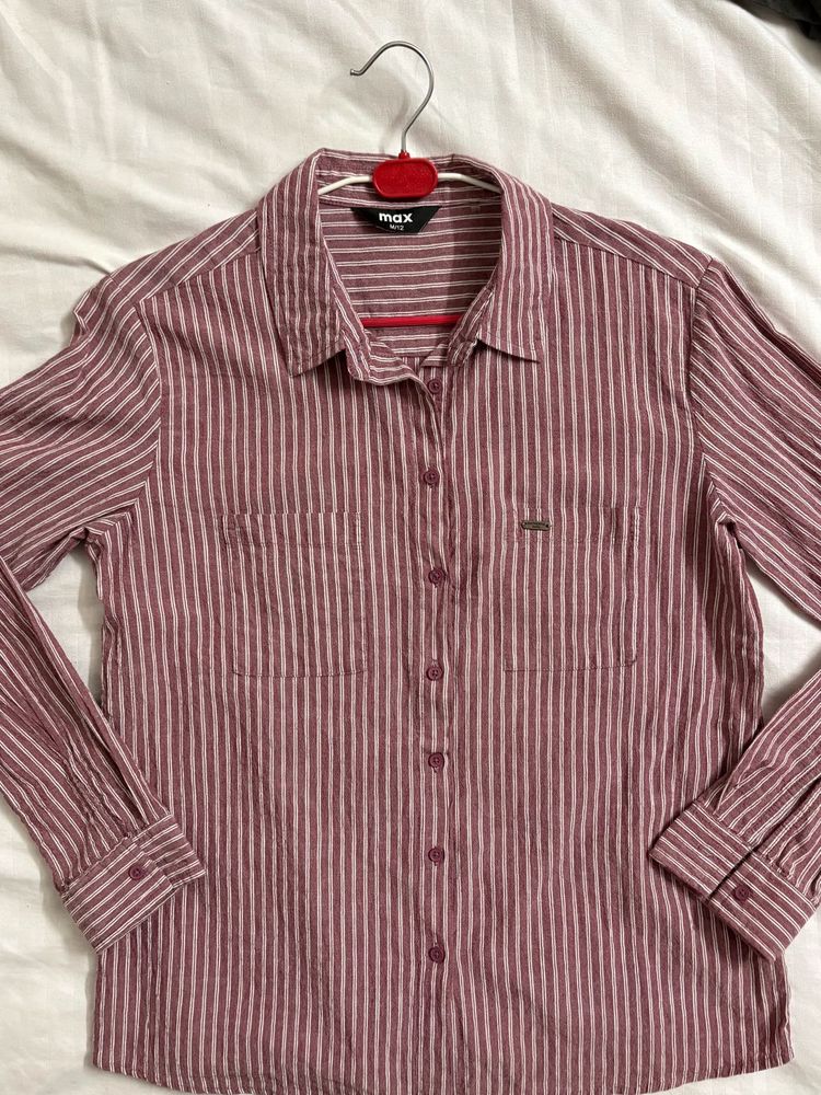 Striped Button-Up Shirt