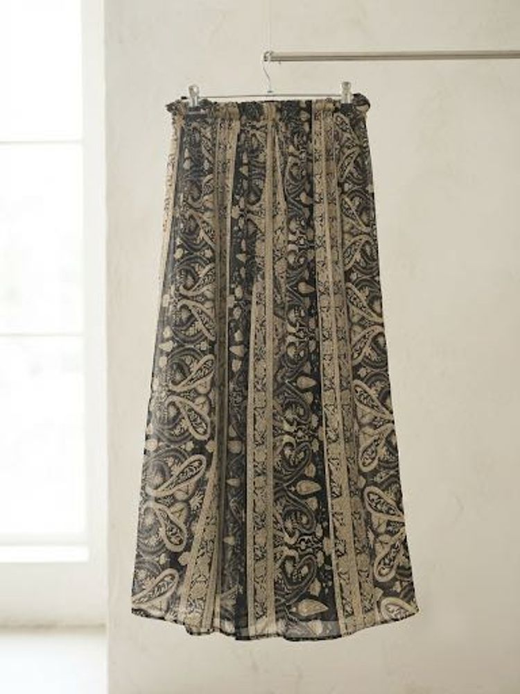 Bohemian Paisley Print Maxi Skirt