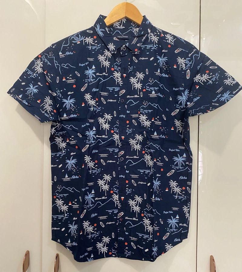 Men's Tropical Print Short Sleeve Shirt