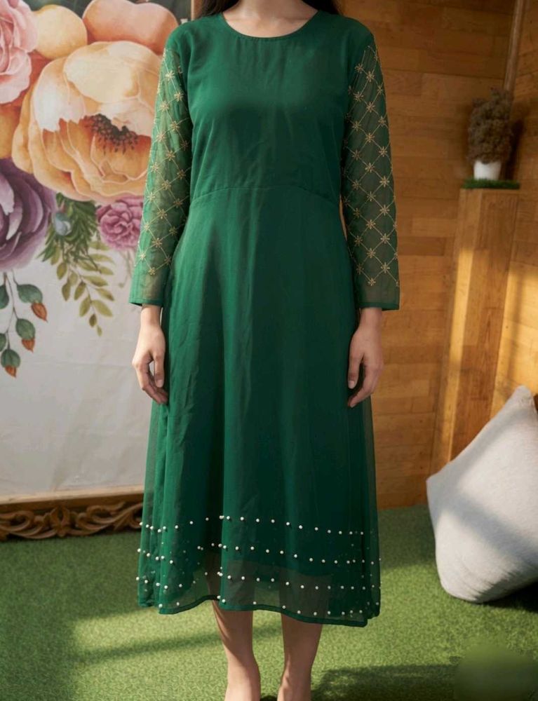 Elegant Green Embellished Gown