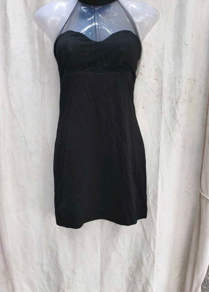 I. Chic Black Halter Neck Dress