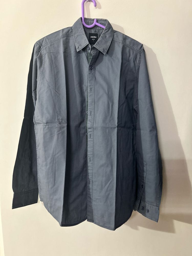 Men's Charcoal Grey Button-Down Shirt