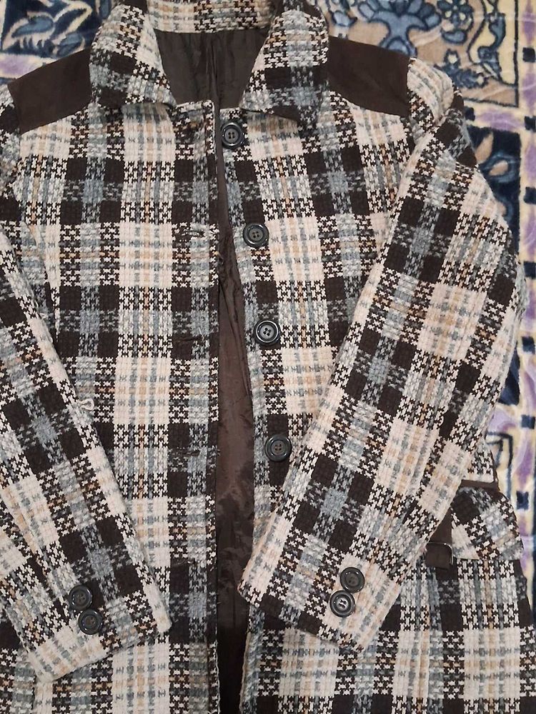 Stylish Plaid Overcoat