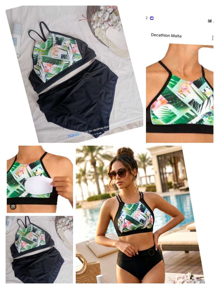 Stylish Tropical Print Bikini Set