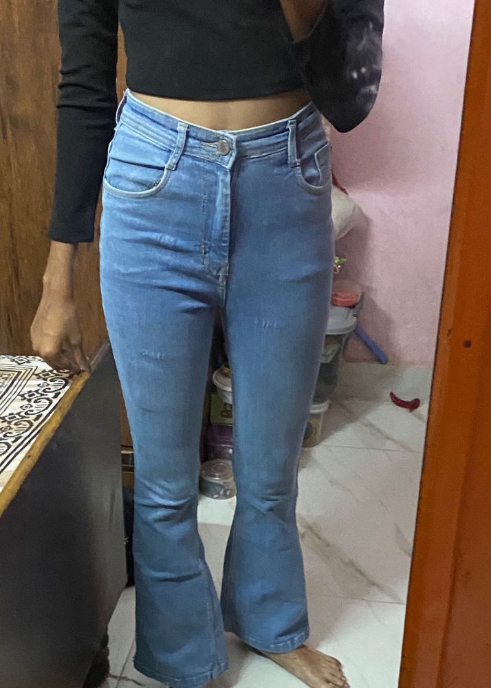 Women's Blue Flared Jeans