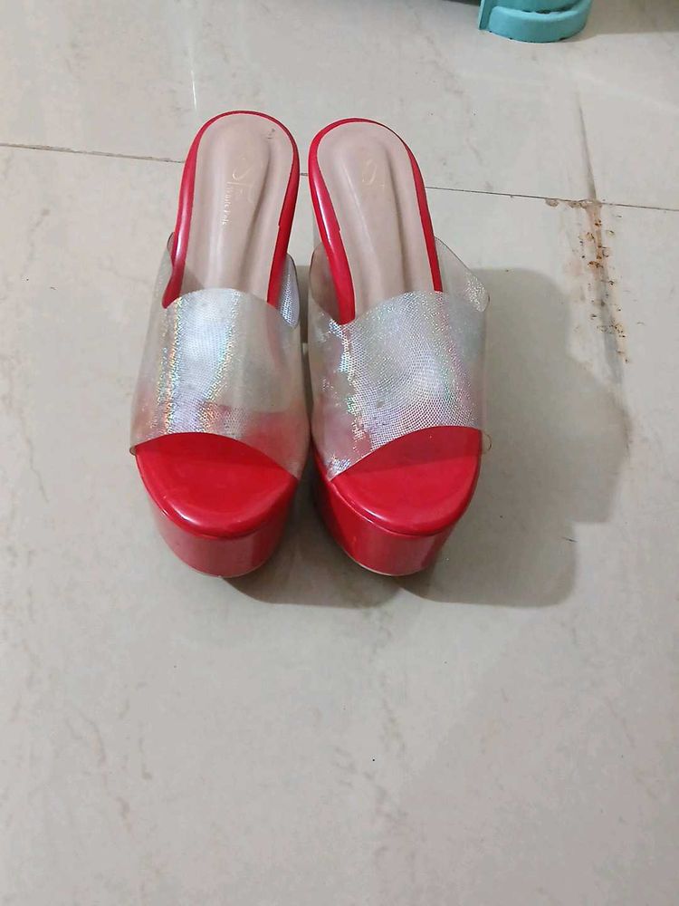Red Platform Heels