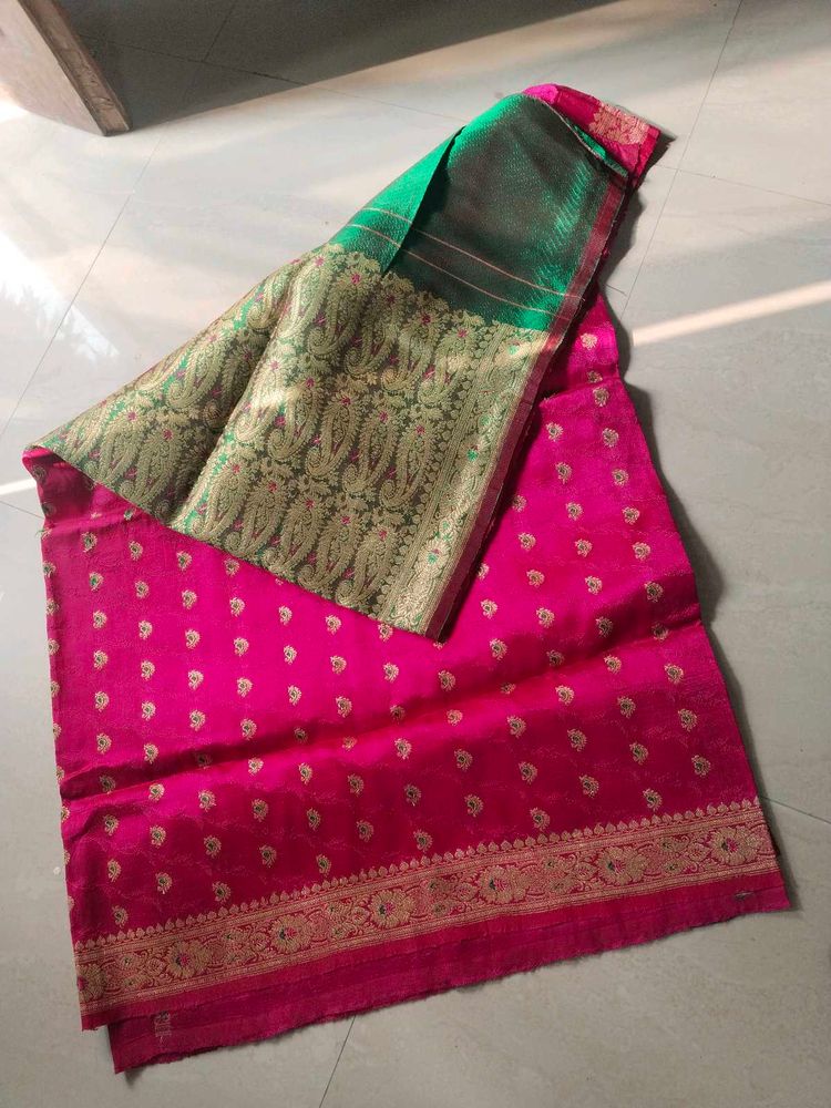 Pink &amp; Green Dress Material