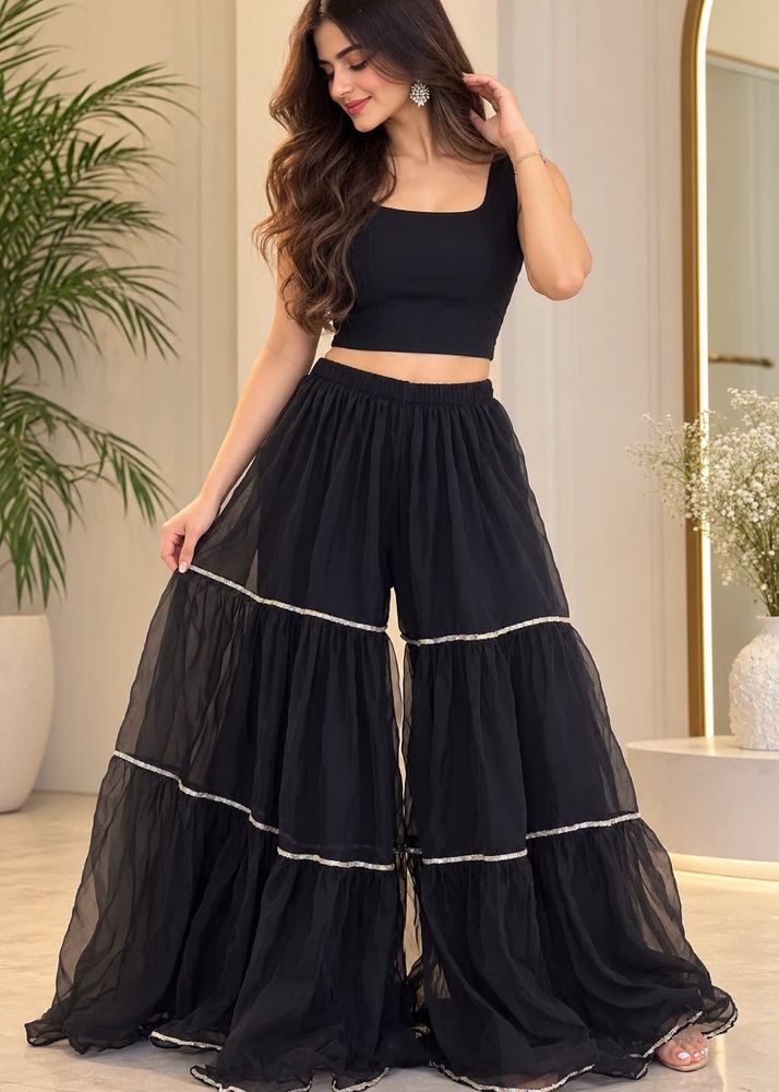 Elegant Black Tiered Skirt