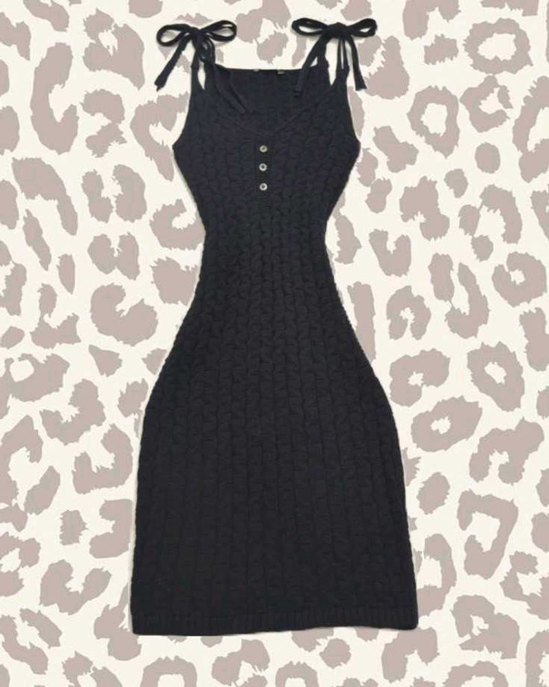 Black Sleeveless Knit Knee length Dress