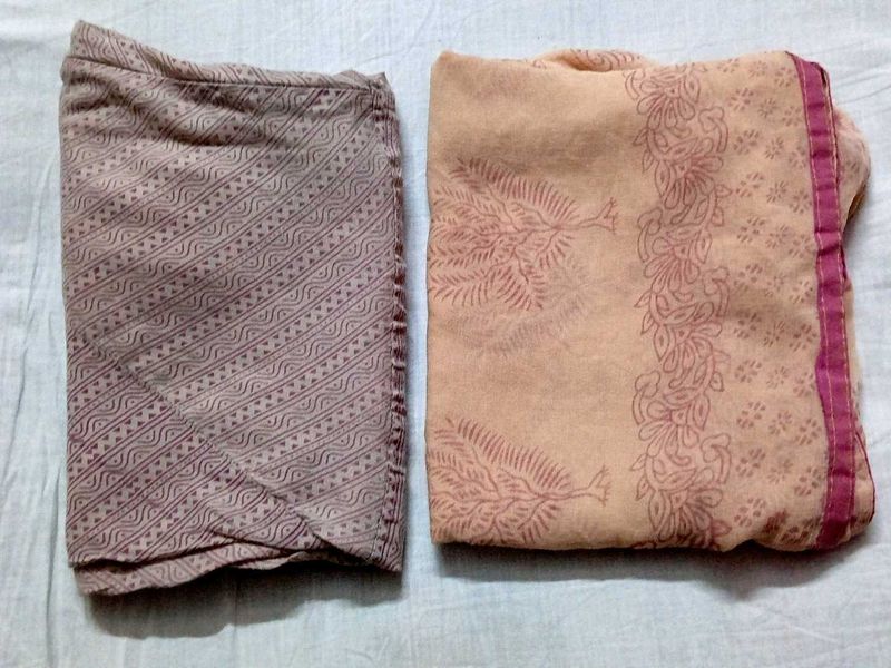 Elegant Peach Gathering Cotton Pant with Dupatta
