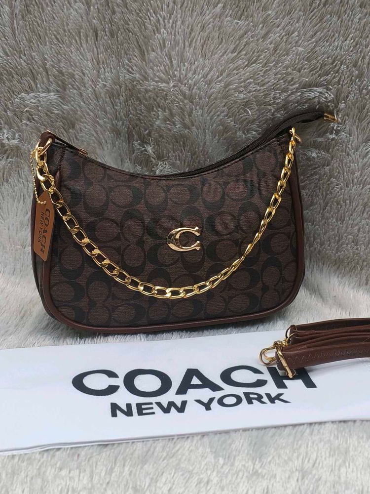 Dupe Coach Monogram Shoulder Bag with Dustcover
