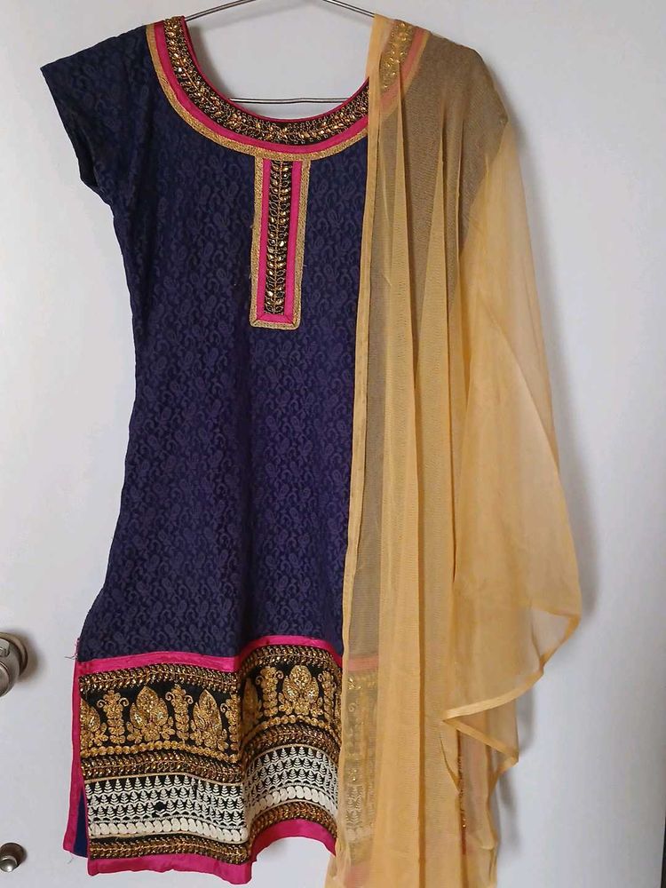 Elegant Blue Kurta Set with Dupatta
