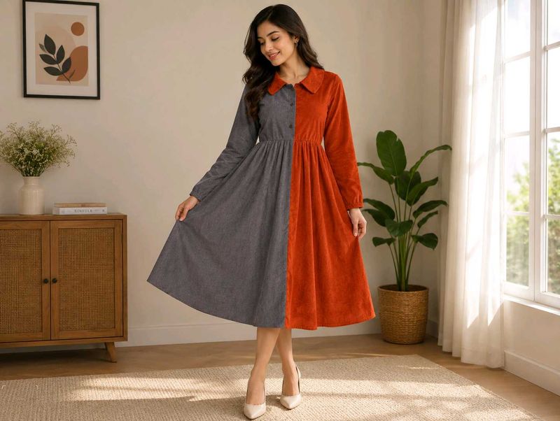 Color Block Midi Dress